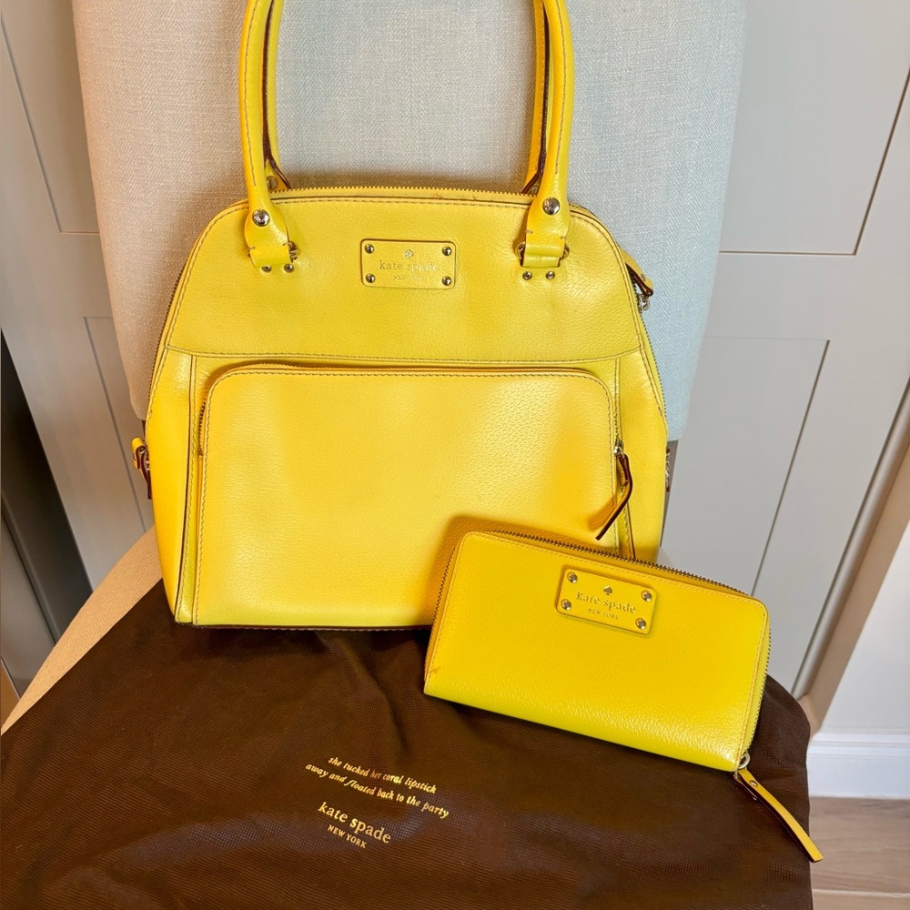 Kate Spade leather bag with matching wallet